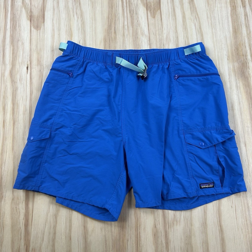 Patagonia Men's Outdoor Everyday Cargo Shorts Blue Belted Hiking 7" 2XL